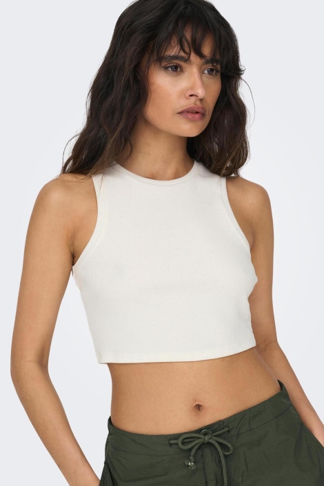 Only onlvilma s/l cropped tank top jrs n